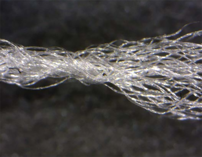 closeup of a elastic yarn
